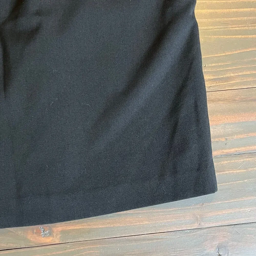 Apostrophe Black Pleated Mini Skirt Petite 12 Belted Dark Academia Office Siren